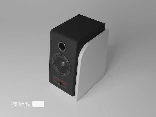 3d speaker mockup with transparent background