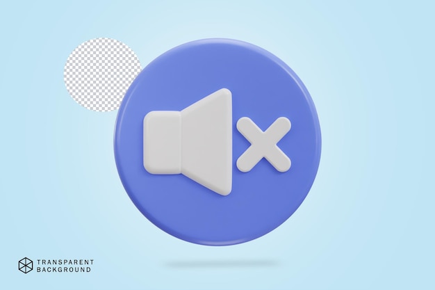 PSD 3d speaker mute icon no sound icon