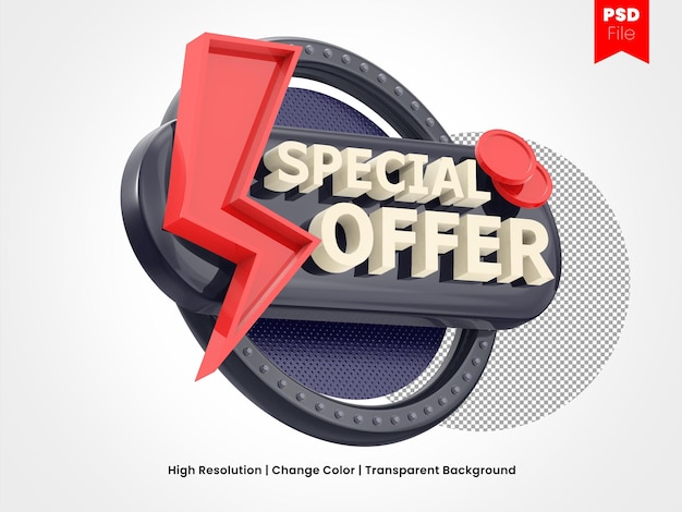 PSD 3d special offer banner