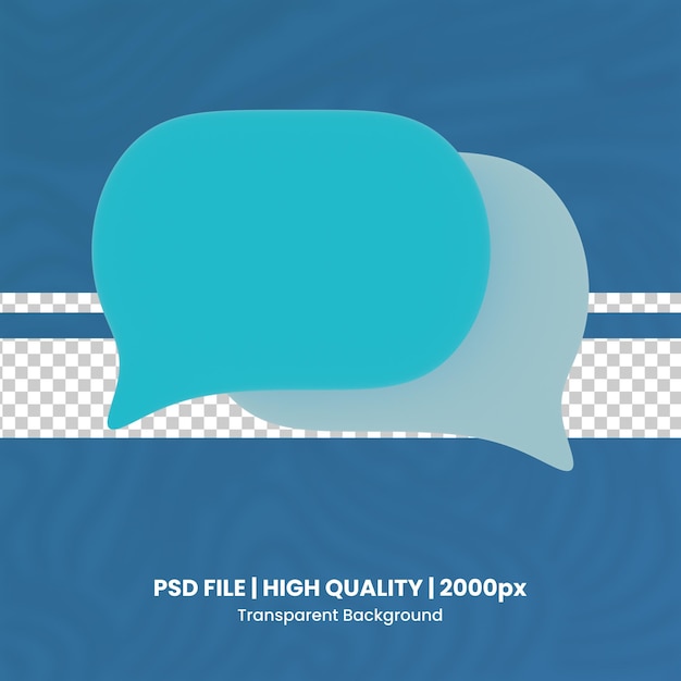 3d speech bubble 3d render icon transparent background high quality render