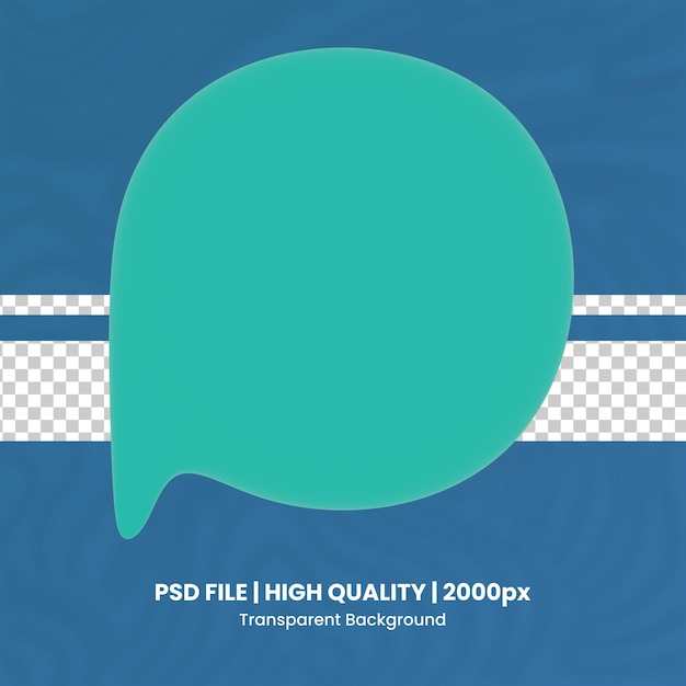 PSD 3d speech bubble 3d render icon transparent background high quality render