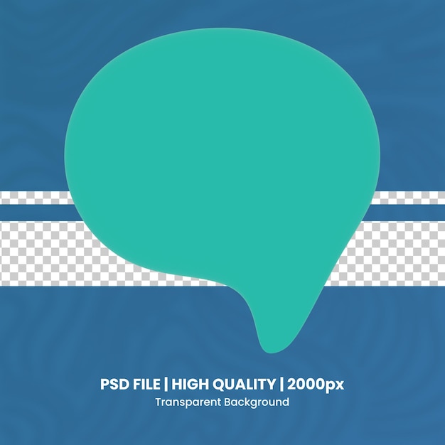 PSD 3d speech bubble 3d render icon transparent background high quality render