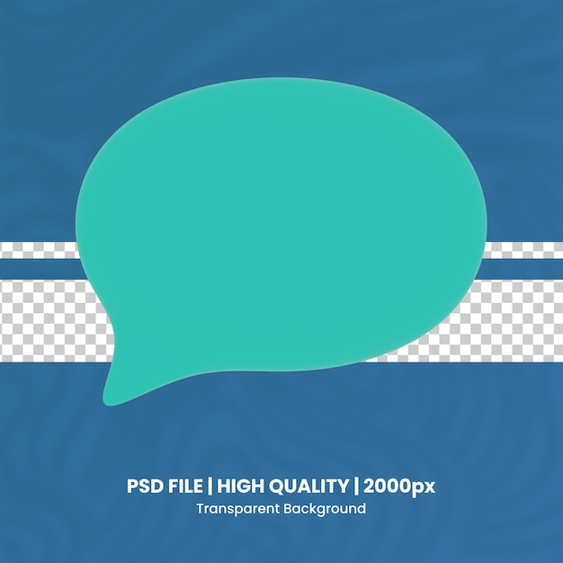 PSD 3d speech bubble 3d render icon transparent background high quality render