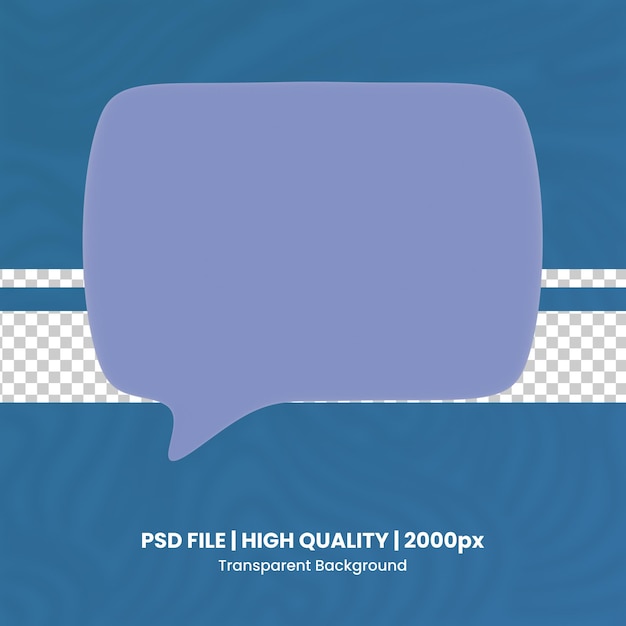 PSD 3d speech bubble 3d render icon transparent background wysokiej jakości render