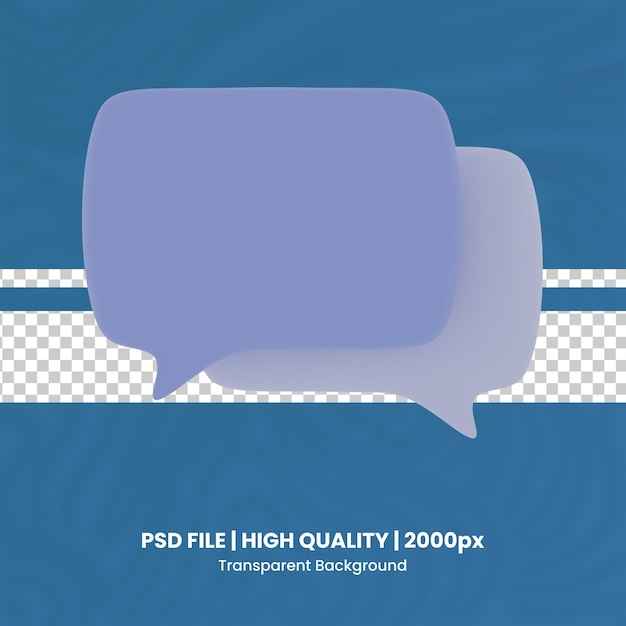 3d speech bubble 3d render icon transparent background wysokiej jakości render