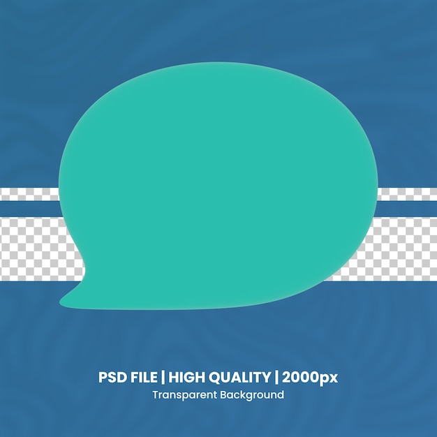 PSD 3d speech bubble 3d render icon transparent background wysokiej jakości render