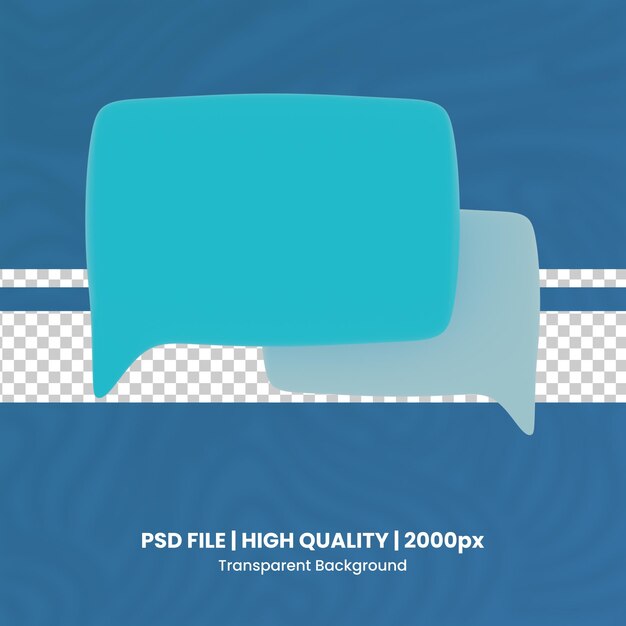 PSD 3d speech bubble 3d render icon transparent background wysokiej jakości render