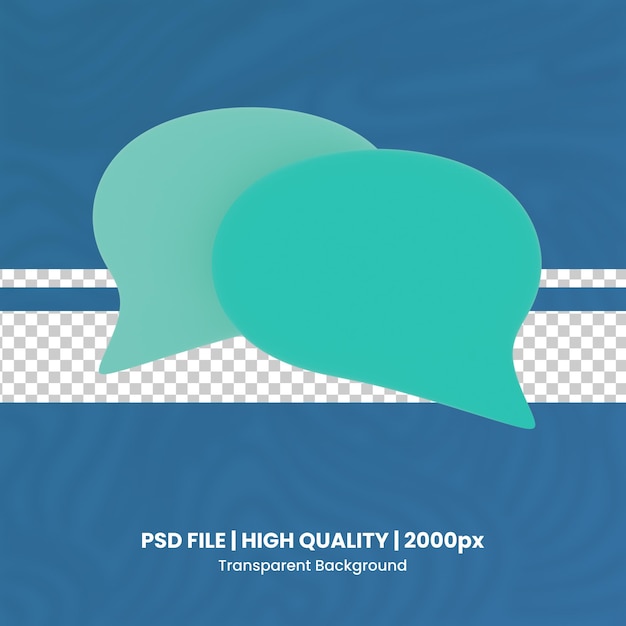 PSD 3d speech bubble 3d render icon transparent background wysokiej jakości render