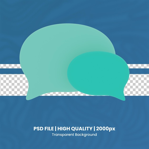 PSD 3d speech bubble 3d render icon transparent background wysokiej jakości render