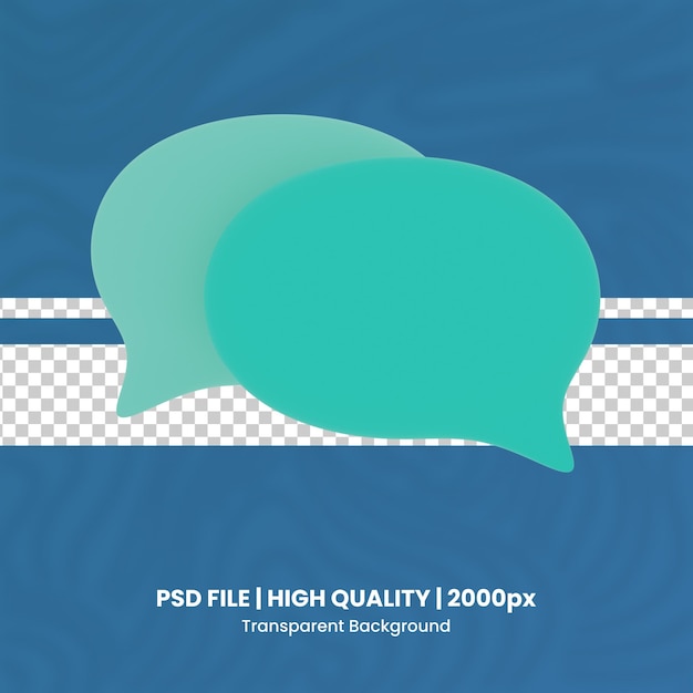 PSD 3d-speech bubble 3d-rendering icoon transparante achtergrond hoge kwaliteit rendering