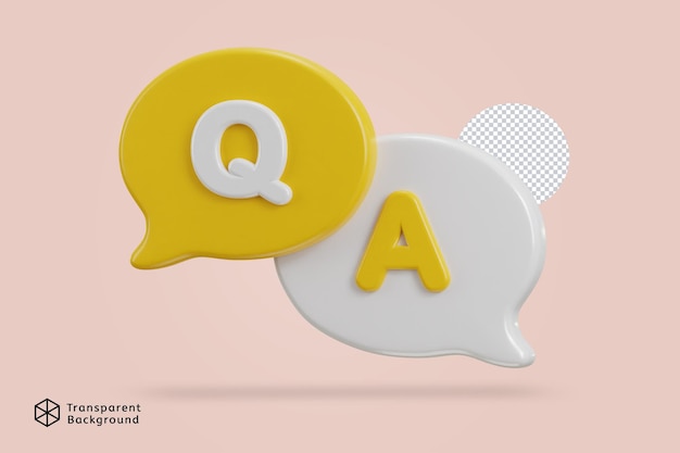 PSD 3d speech bubble q and a icon vector illustration