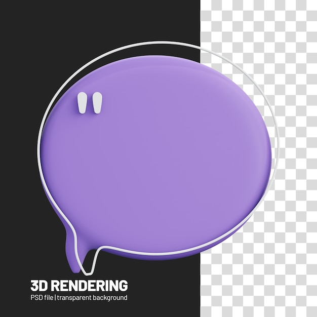 PSD 3d speech bubble or text bubble