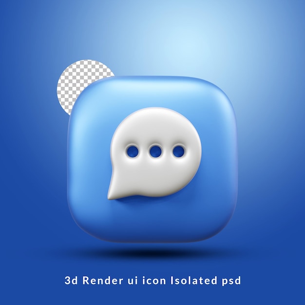 Icona dell'interfaccia utente del fumetto 3d isolata