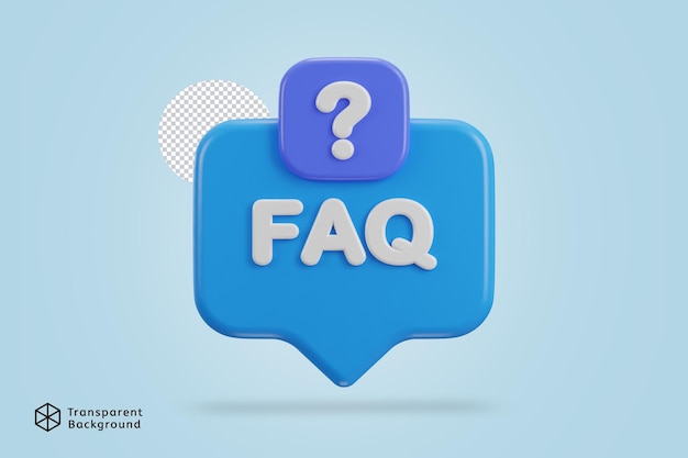 3d speech bubble with FAQ icon vector illustration