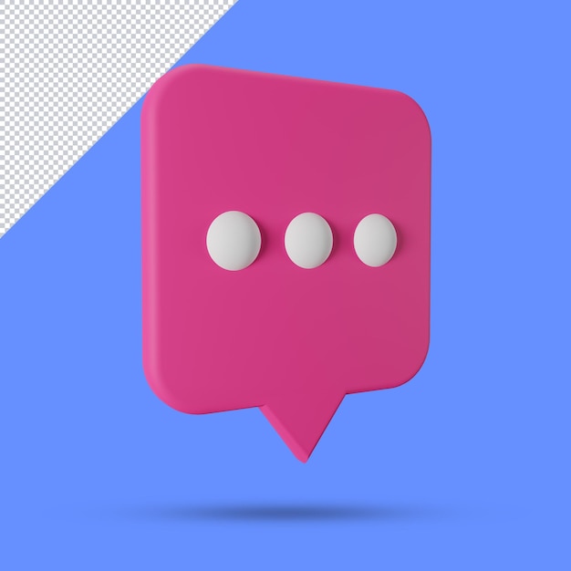 3d speech chat bubble 3d render illustration