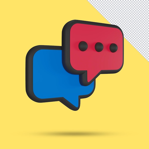 PSD 3d speech chat bubble 3d render illustration