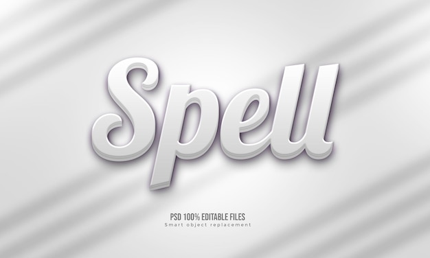 PSD 3d spell editable text effect