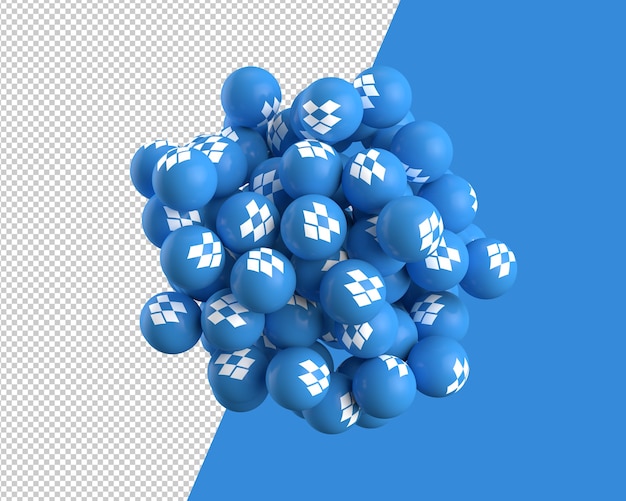 PSD sfere 3d dell'icona di dropbox