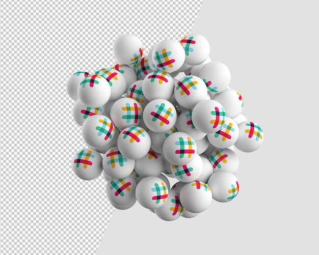 PSD 3d spheres of slack icon