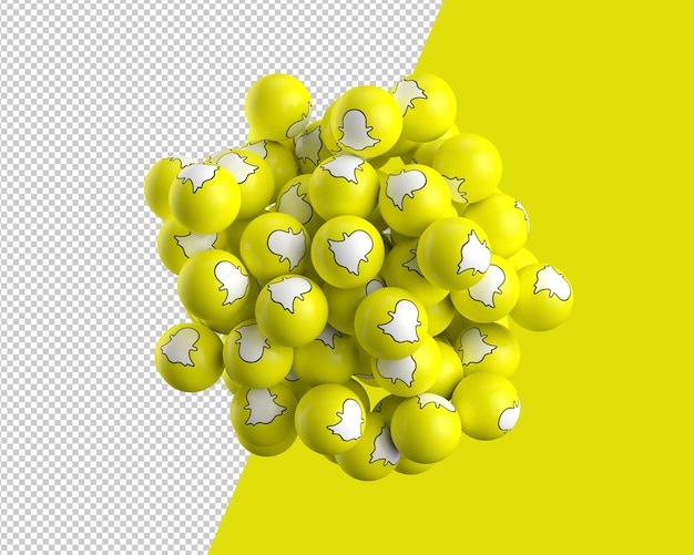 PSD 3d spheres of snapchat icon