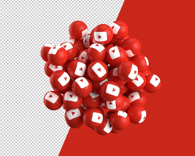 PSD sfere 3d dell'icona di youtube