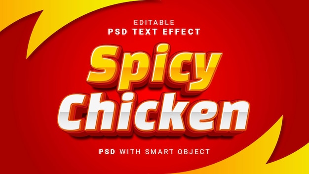 3d spicy chicken text effect