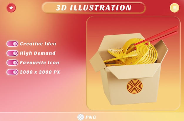 Tagliatelle piccanti 3d in scatola