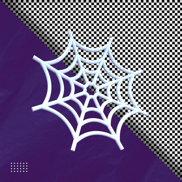 3d spider net halloween illustratie premium psd