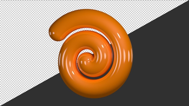 PSD 3d-spiraal van oranje kleur