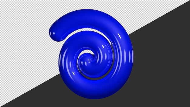 3d spiral of blue color