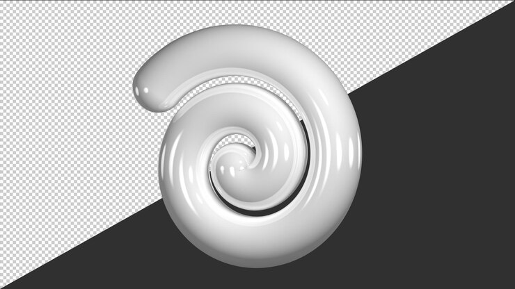 PSD 3d спираль белого цвета