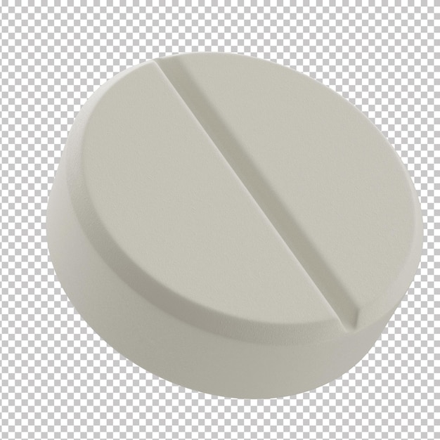 3d split round pill with transparent background