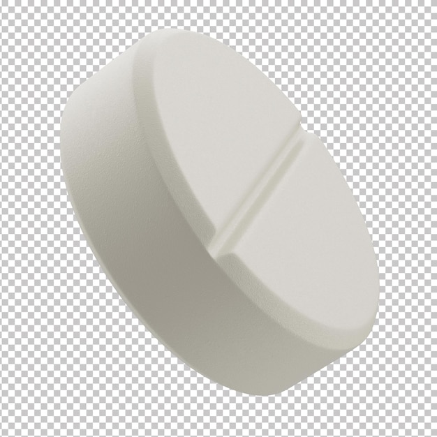 3d split round pill with transparent background