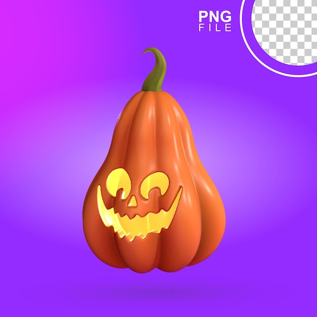 3d spooky grin pumpkin for halloween