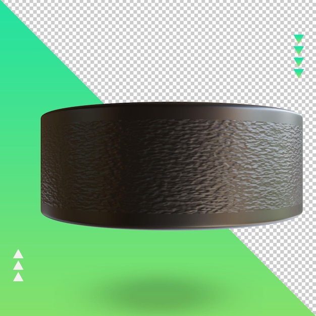 3 d スポーツ ボール ホッケー パック レンダリング左ビュー