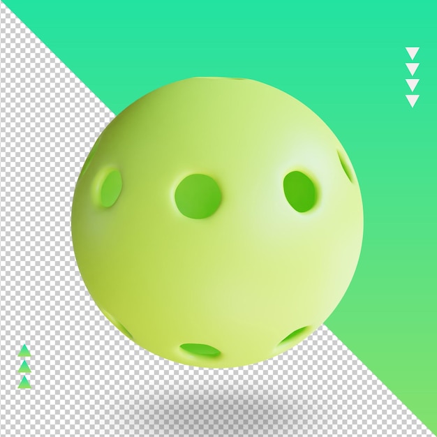 PSD 3d sport ball pickleball rendering bovenaanzicht