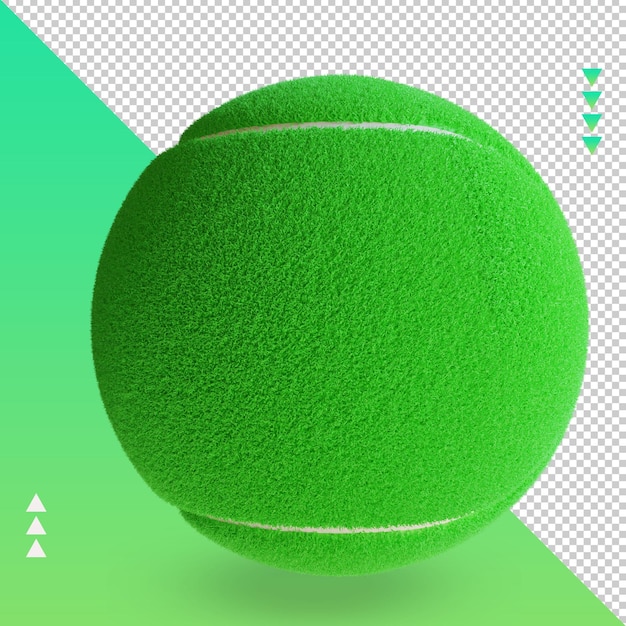 PSD 3d sport ball tenis ball rendering vista a sinistra