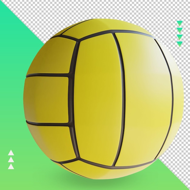 3d рендеринг спортивного мяча для водного поло, вид слева