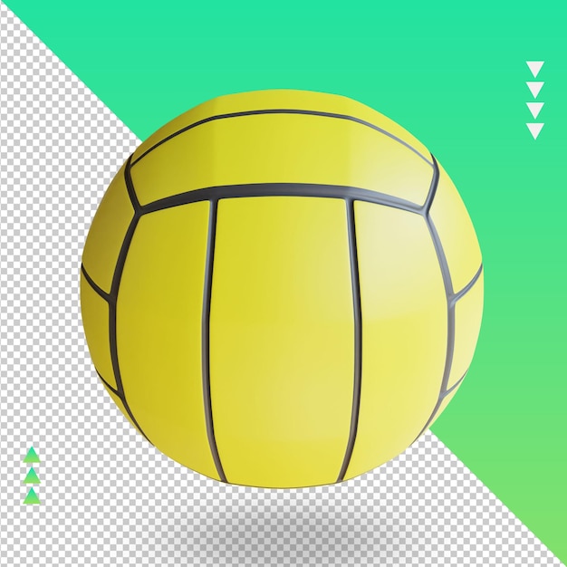 PSD 3d sport ball pallanuoto rendering vista dall'alto