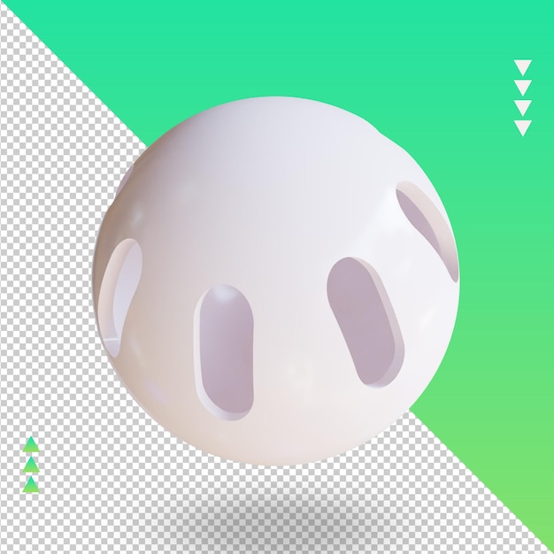 3 d スポーツ ボール ウィッフルボール レンダリング トップ ビュー