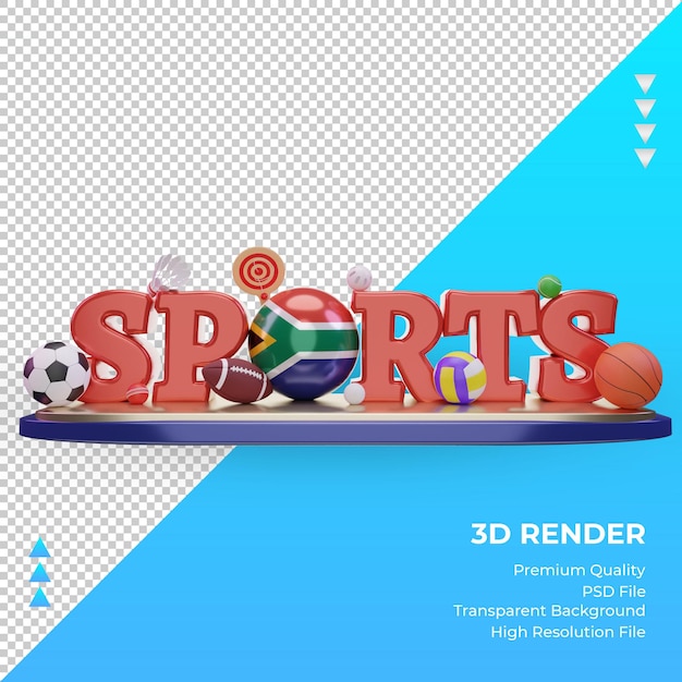 PSD 3d-sportdag zuid-afrika vlag rendering vooraanzicht