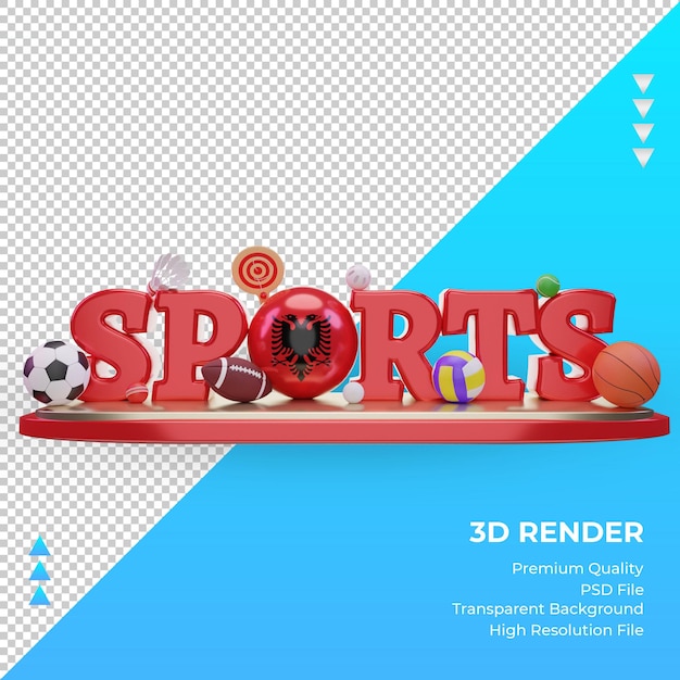 3 d スポーツの日アルバニア フラグ レンダリング フロント ビュー