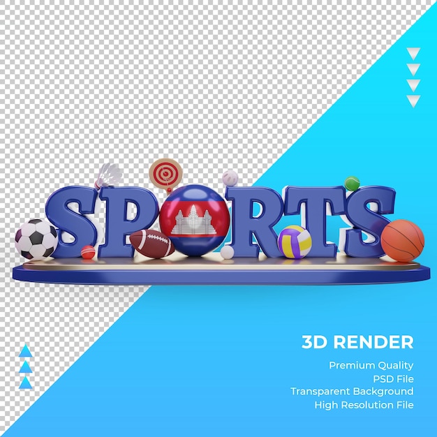 3d sports day cambodia flag rendering front view