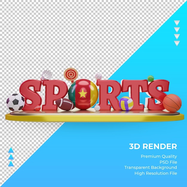 3 d スポーツの日カメルーン フラグ レンダリング正面図