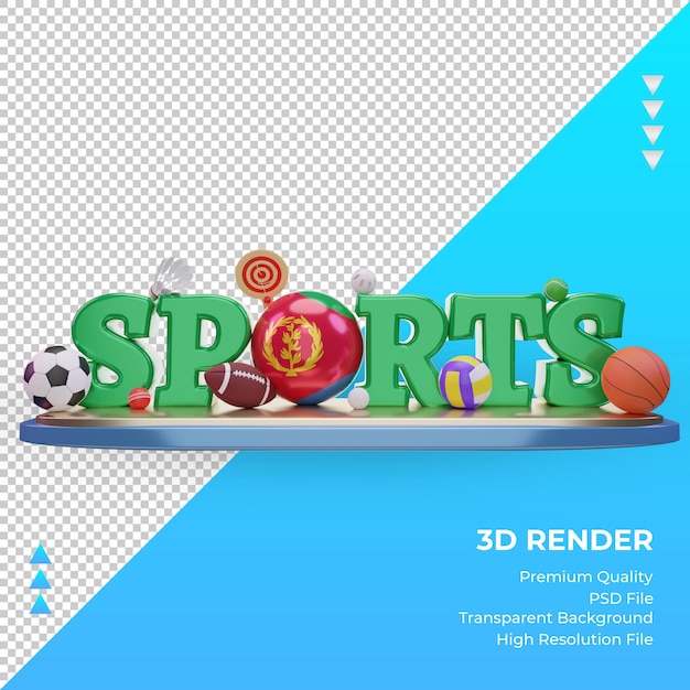 3 d スポーツの日エリトリア フラグ レンダリング正面図