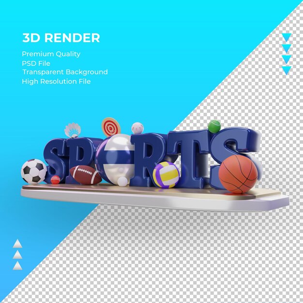 PSD 3d sports day finland flag rendering right view