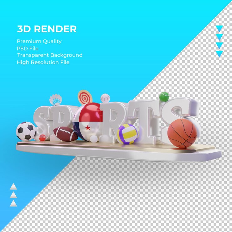 PSD 3d sports day panama flag rendering right view