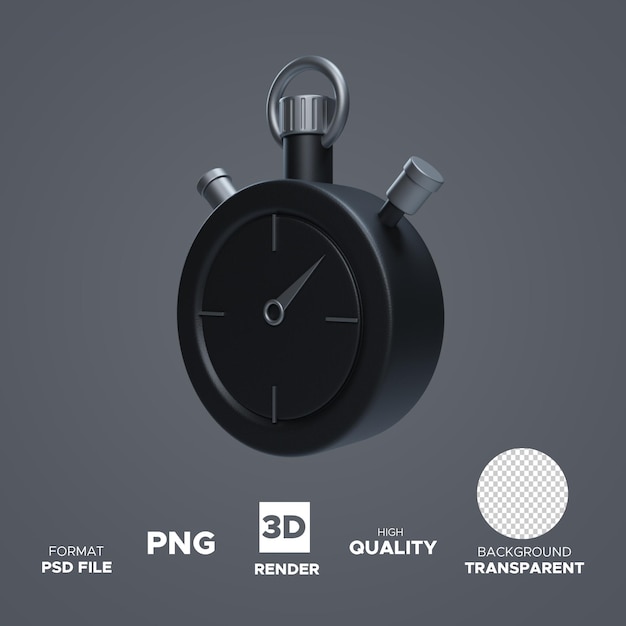 PSD 3d sportschool stopwatch pictogram mockup