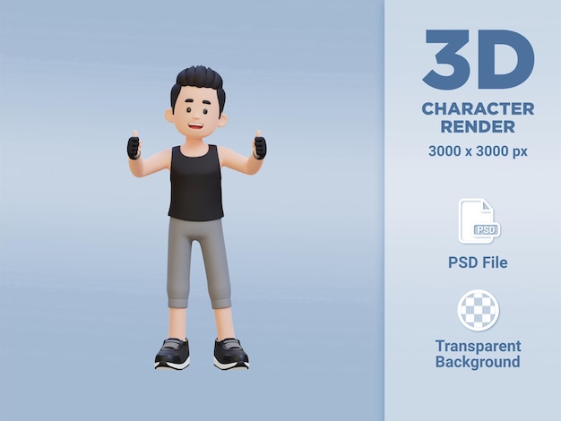 PSD ダンベルで上腕二頭筋カールを実行する 3 d スポーツマン キャラクター