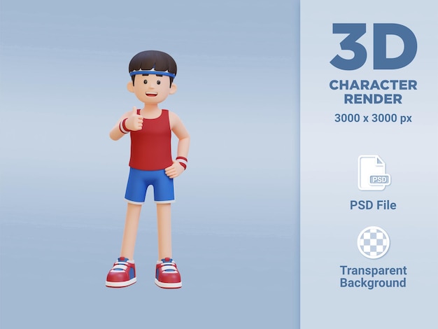 PSD 3d sporty male character performing standard push up exercise at home gym